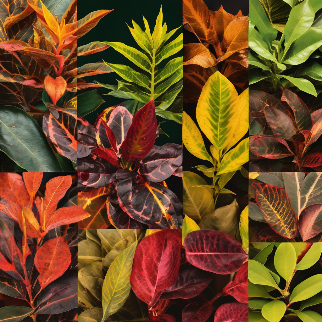 Collage of various kinds of Croton Varieties.