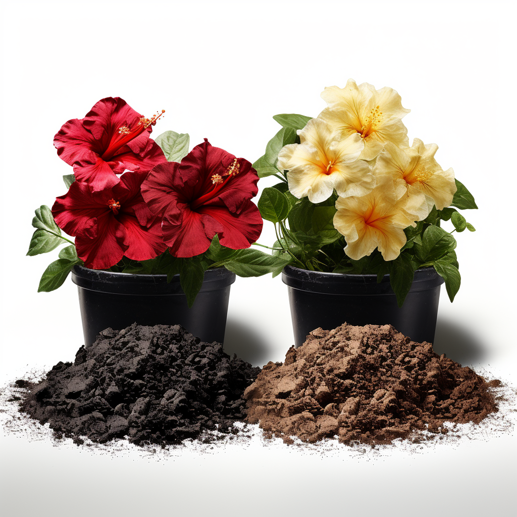 A comparative visual depiction showcasing well-draining potting mix vs. moisture-retaining soil in separate containers.