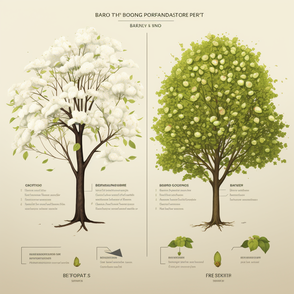 An infographic comparing the characteristics of the Bradford pear tree against the recommended top white flowering trees.